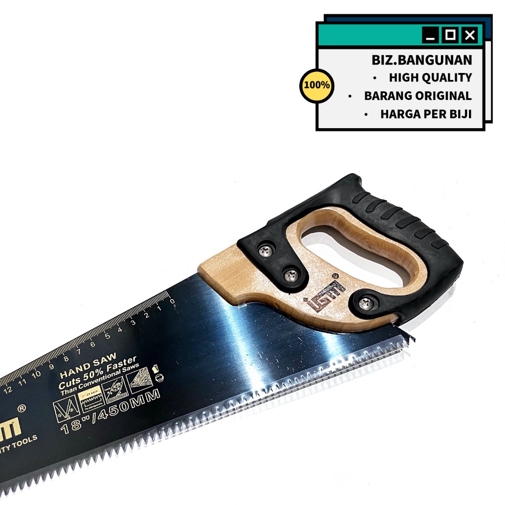 GERGAJI GOROK KAYU KARET IGM 18&quot; INCH 3 ASAH - GRAJI TANGAN HAND SAW