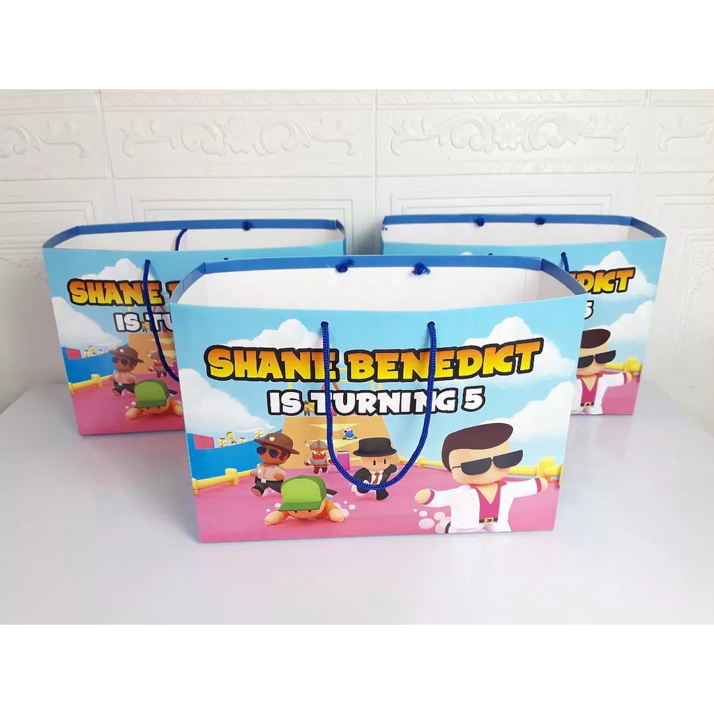 paperbag stumble guys / goodie bag stumble guys / paperbag custom stumble guys / wadah snack custom 