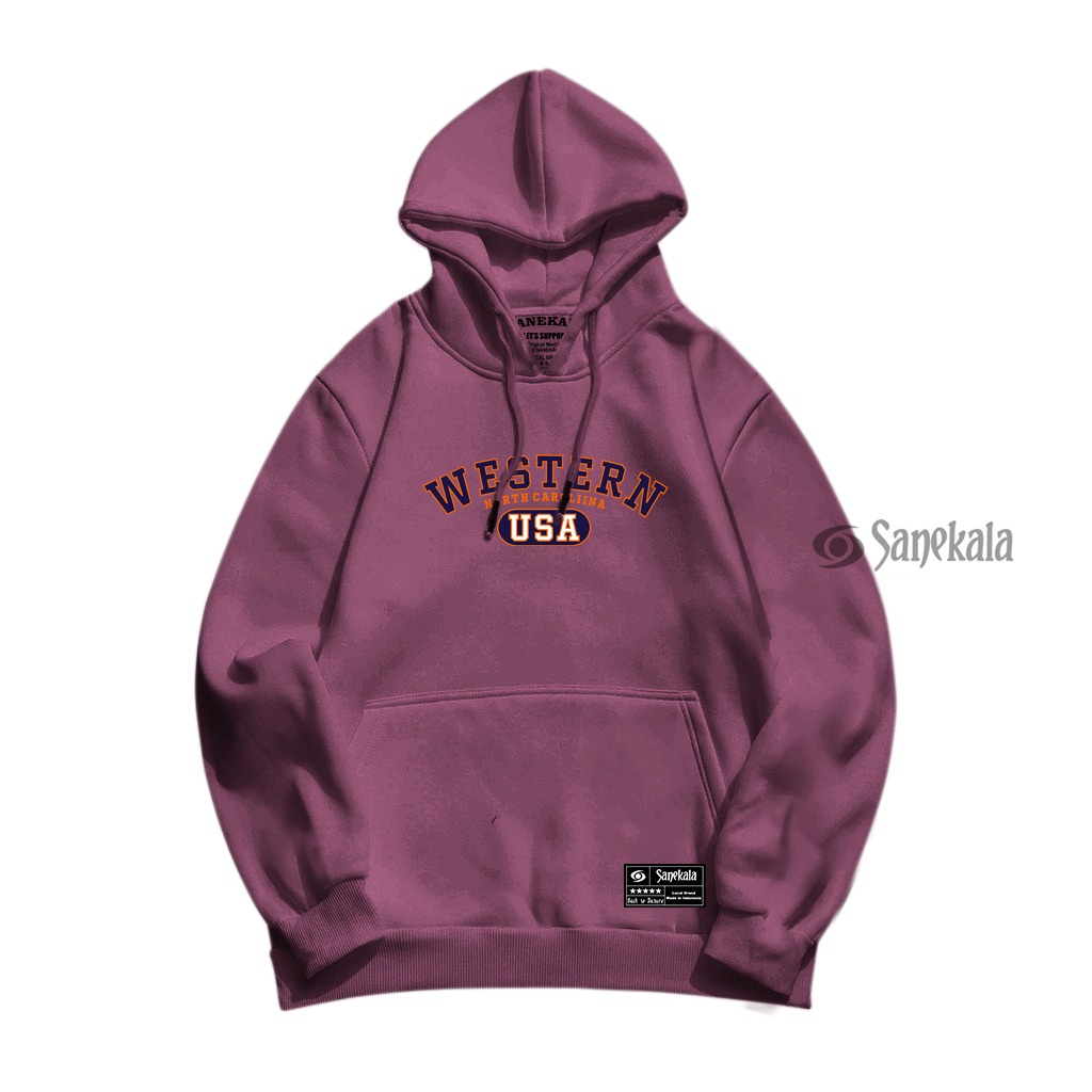 SNKL Sweater Hoodie jumper WESTEREN Pria Wanita Unisex Bahan Tebal Halus Dan Lembut size M - xxl Oversize