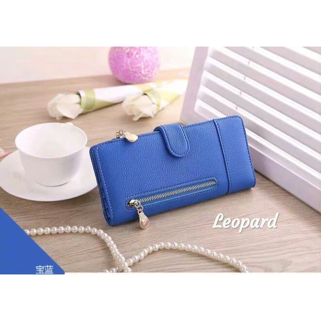 Dompet Wanita Panjang Bahan Kulit PU Leather Premium BAEOS/Dompet Lipat Wanita Dompet Import Murah