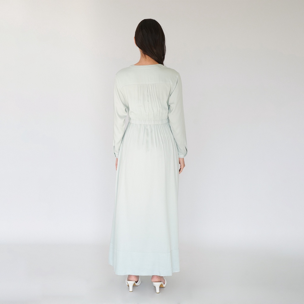 Queensland Dress Gamis Muslim Lengan Panjang LIN000204Q Mint-4