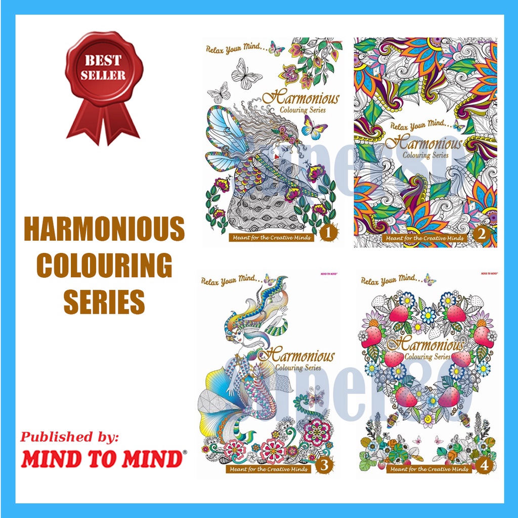 Adult Colouring Book Harmonious Series Mind To Mind Buku Mewarnai Dewasa