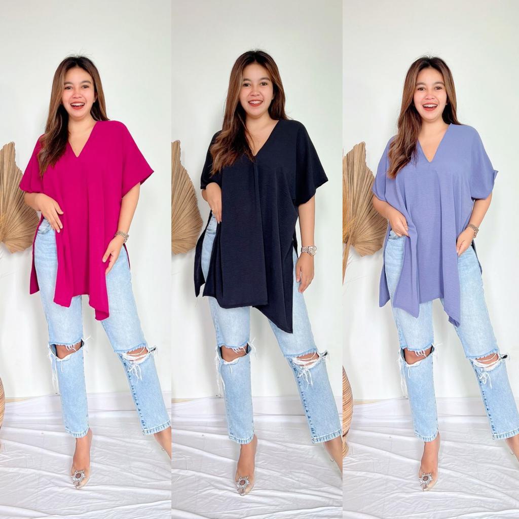 Nina Long Square | Atasan Nagita Airflow Cringkle