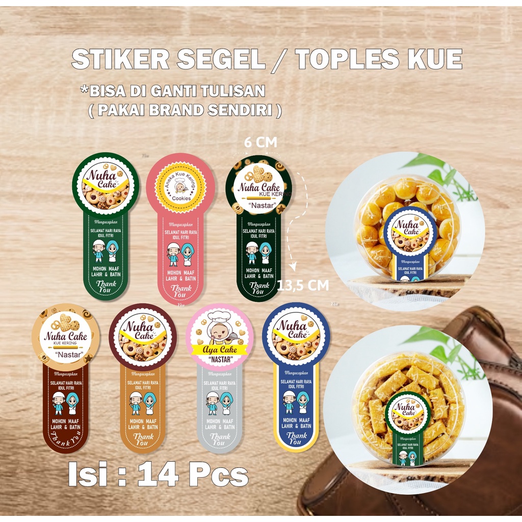 

Stiker Segel Botol Minuman Box Kemasan Makanan Custom / Stiker Sticker Seal stiker toples kue kering idul fitri