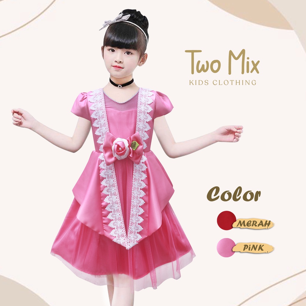 TWO MIX - Dress Anak Perempuan Lebaran - Baju Anak Cewek Pesta 1-12 Tahun Y881