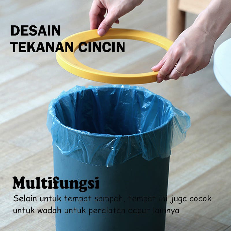 Tempat Sampah Minimalis Aesthetic/Tong Sampah Kamar Tidur Kamar Mandi Dapur &amp; Plastik Sampah Roll Gulungan / Kantong Serbaguna / Kresek Sampah Isi 5 Roll 45x50cm