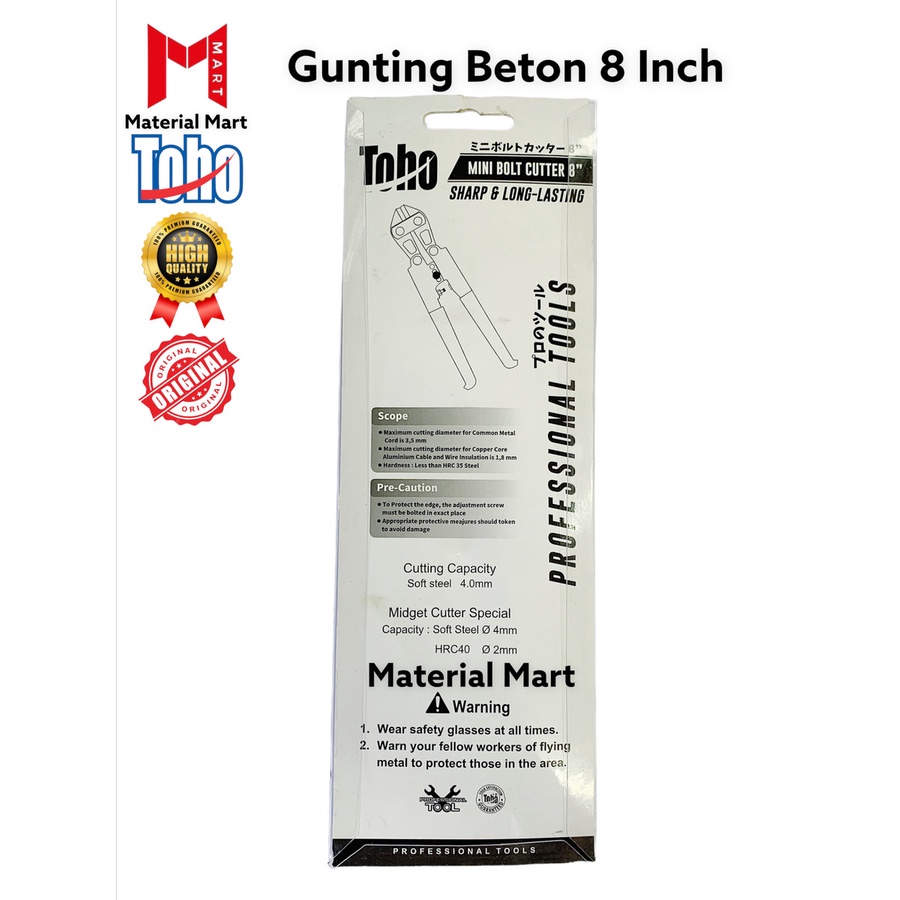 Gunting Beton / Kawat 8 inch Toho Premium | Japan Bolt Cutter Besi | Material Mart