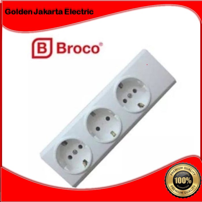 BROCO STOP KONTAK ARDE 3 LUBANG PUTIH 15330 (Hrg perpcs)