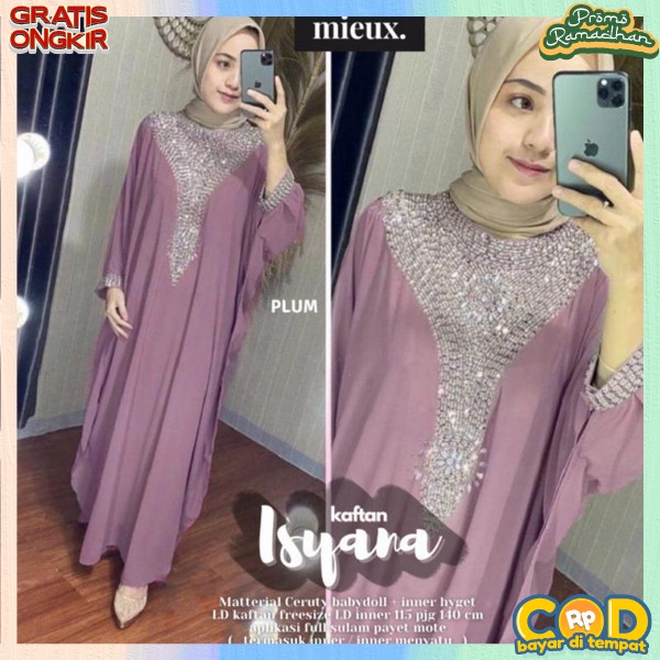 Laftan Dres Muslim Kagtan Bahan Adem Nyaman Digunakan Bj Idul Fitri Modern Kaftan Lebaran 2023 Mewah