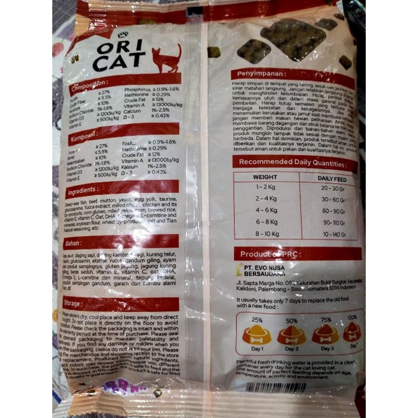 ORI CAT 800 Gram (Freshpack)