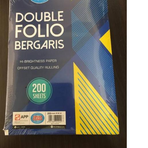 

Sale✅⭐-Kertas double folio bergaris 200 1 pack