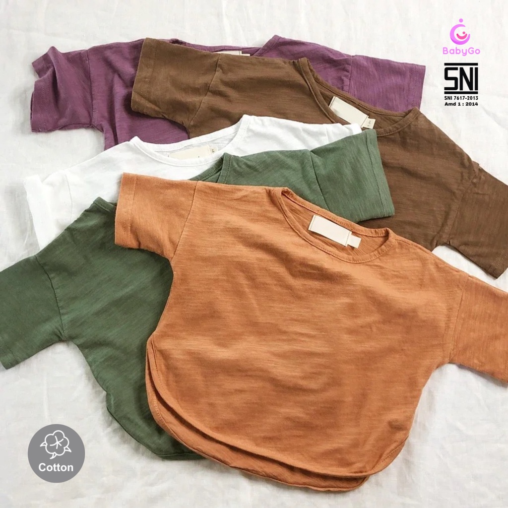 BabyGo Baju Kaos Bayi Korea Basic Oversize / Baju Bayi Perempuan [SNI] 100% cotton