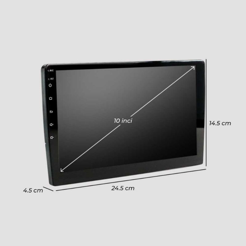 Podofo Head Unit 10 inch Mobil Double Din Media Player GPS 16GB Android 9 - 8229
