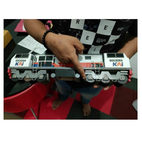 DISKON SPESIAL MINIATUR KERETA API KAYU_LOKOMOTIF CC206 LIVERY 2014 TERLARIS