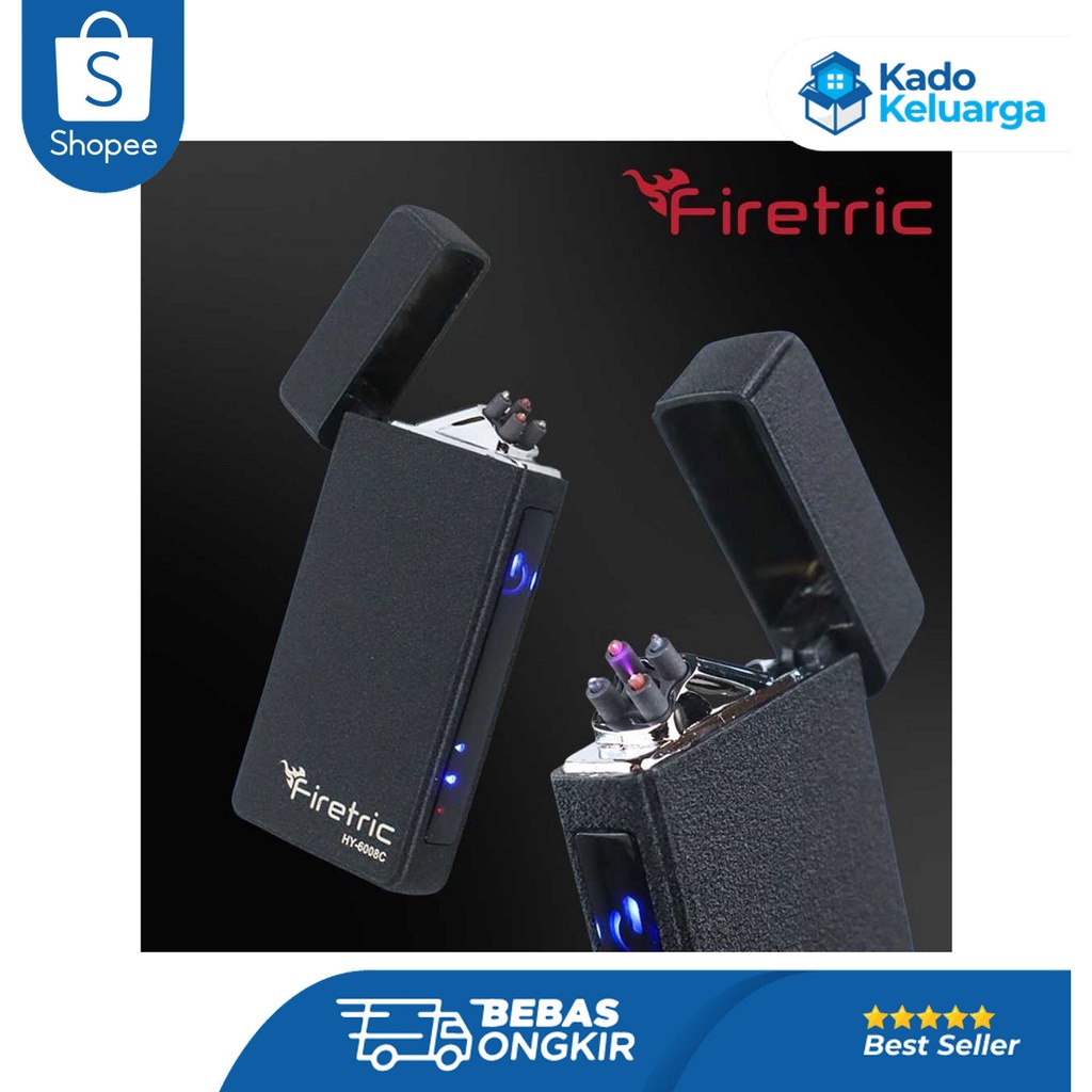 Firetric Korek Api Elektrik Double Pulse Plasma Arc Lighter - HY-6008C Keren