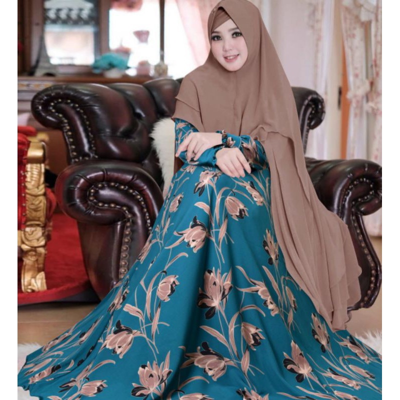 Arista Gamis set khimar #wolfis #ecer harga grosir (F4H4) Premium Busui Friendly Rayon Perempuan Sya