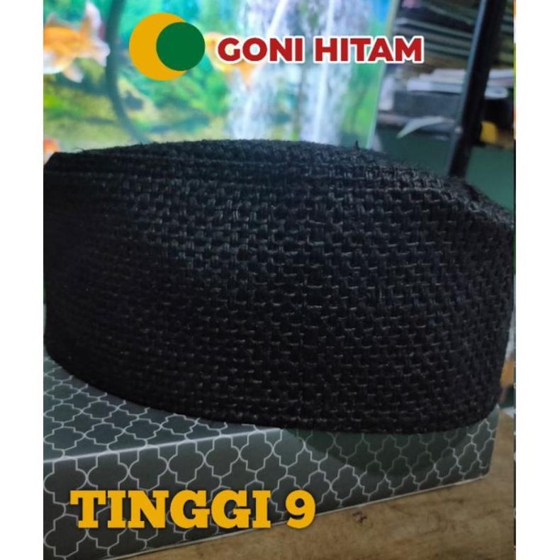 PECI GONI HITAM POLOS / KOPIAH RAJUT GONI / SONGKOK GONI .