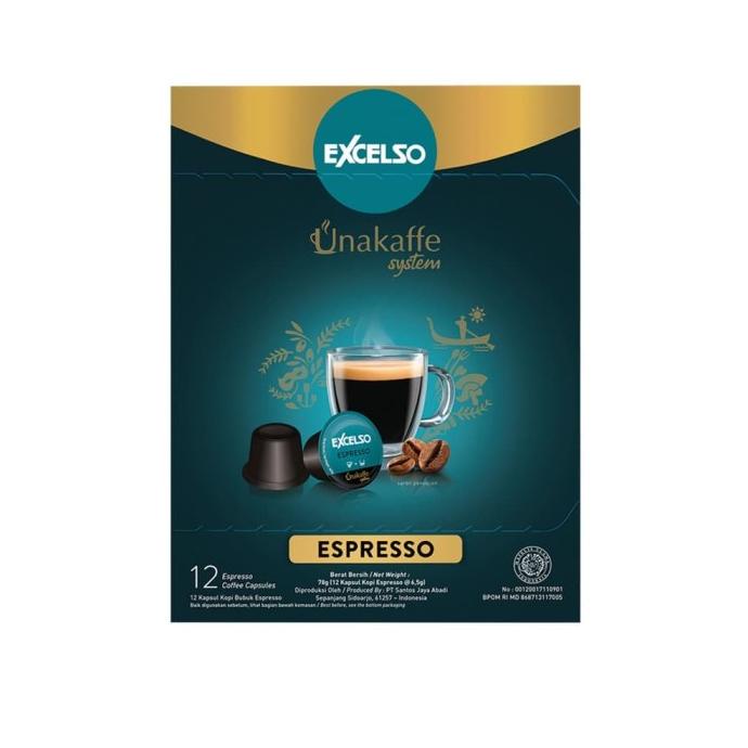 

excelso unakaffe kopi kapsul espresso (12 pod / 6.5 gram) |gat