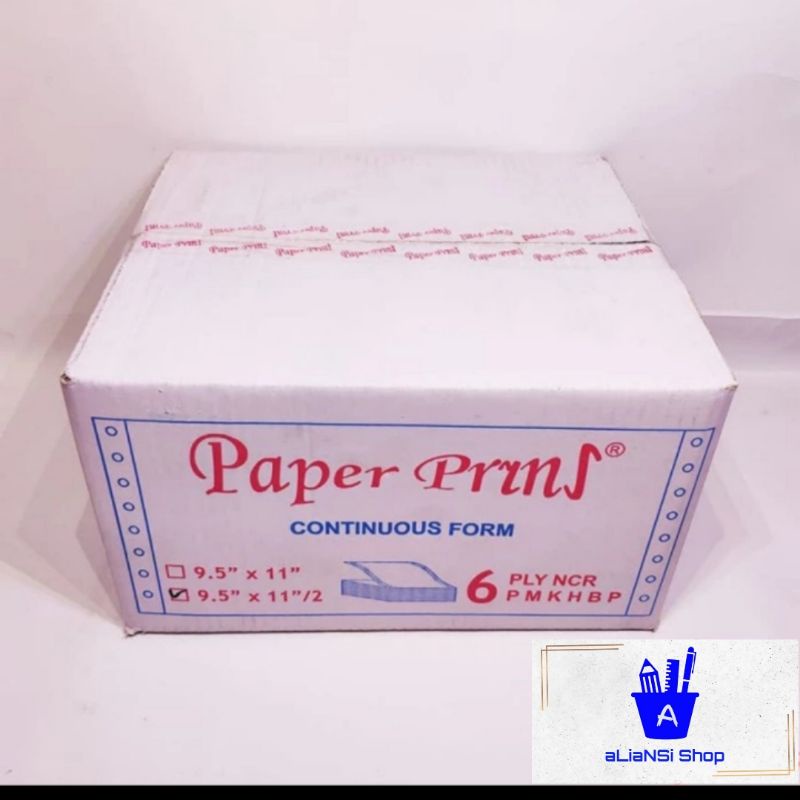 

Continuous Form 9,5" x 11"/2 (6 PLY) bagi 2 - merk PAPERPRYNS