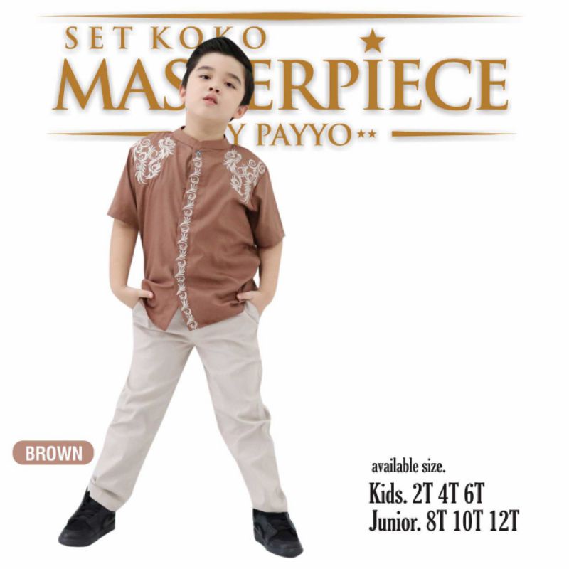 Koko set bordir anak coklat susu / koko set masterpiece by payyo
