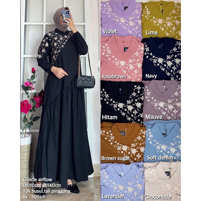 Gamis Syifa Kasyifa Bordir 525 ✨