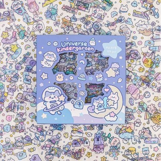 

1boxSticker Aesthetic Stiker Buku Diary Tumbler Botol Lucu