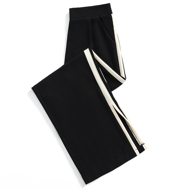 Celana lebar kaki sutra es musim panas celana cropped kasual tipis longgar celana cropped lurus