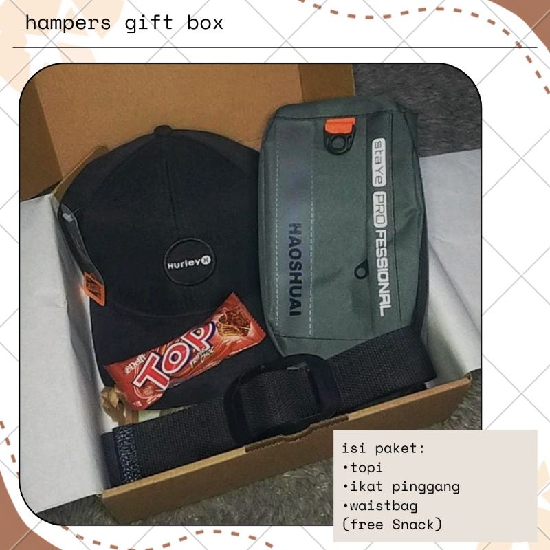 

Hampers Gift Box | set hadiah | waistbag topi