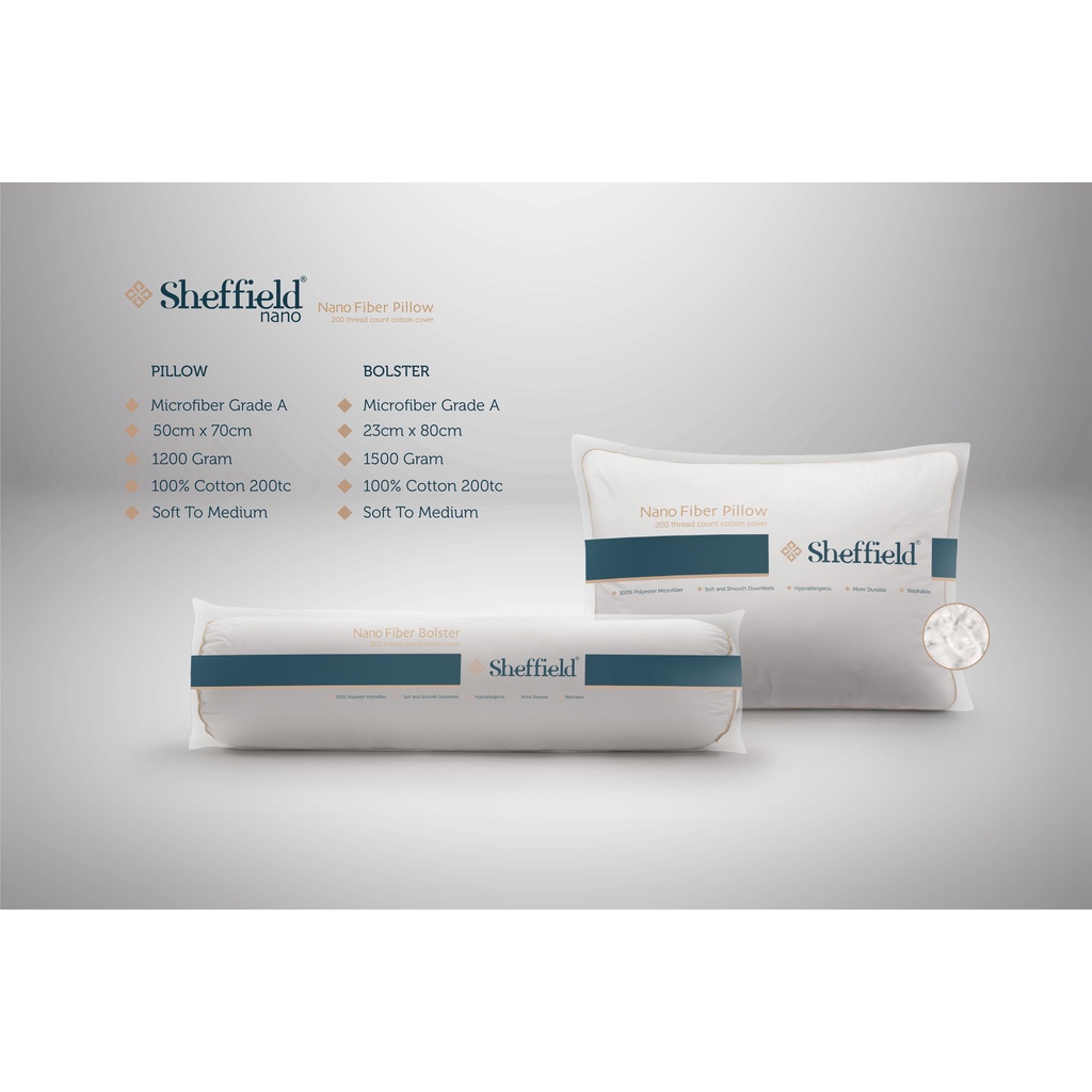 SHEFFIELD Paket Nano 1 Bantal 1 Guling (Microfiber Grade A)