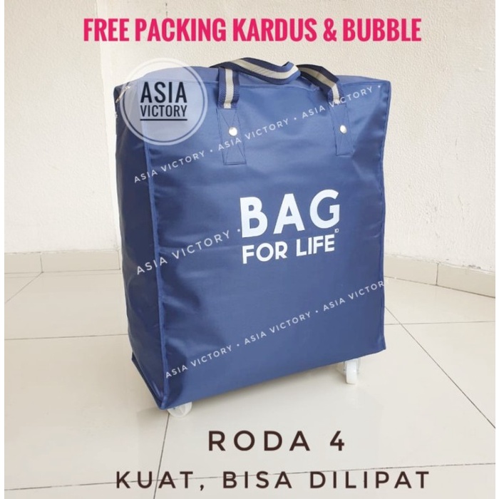 Terlaris Tas Travel (Besar) Barang Belanja Roda 4 Lipat Shopping Tote Bag Fold