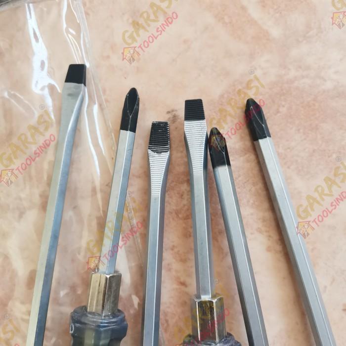 obeng ketok set 6 pcs obeng pukul obeng getok obeng plus minus kembang