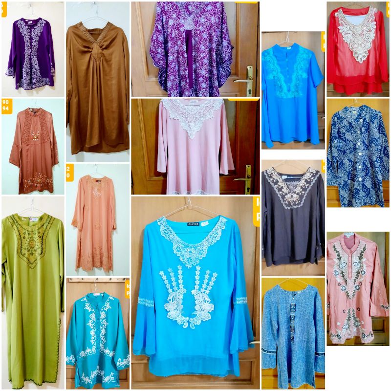 tunik , gamis, blouse, kebaya, kaftan