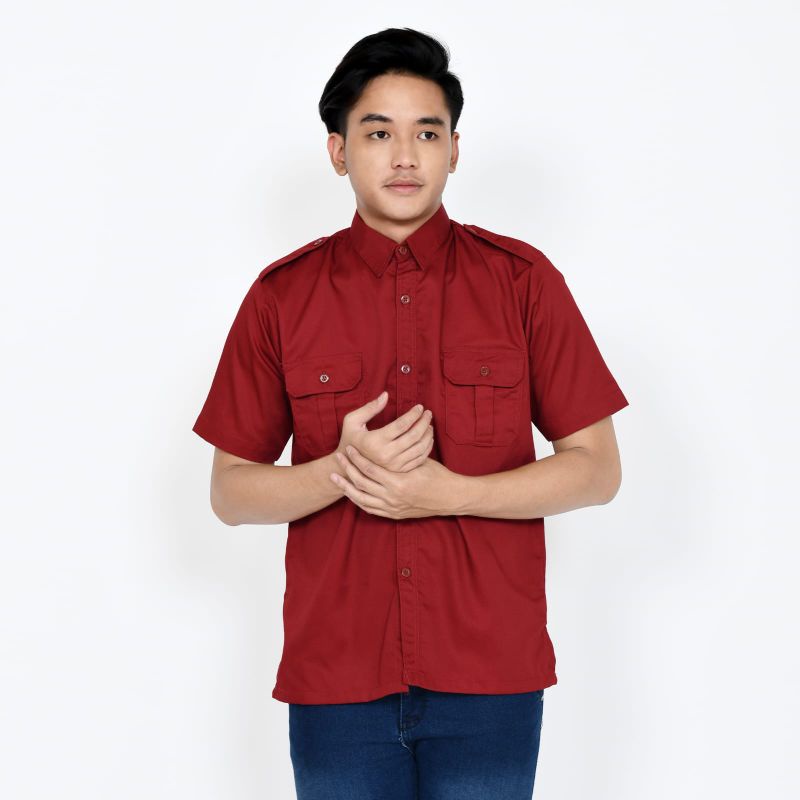 Baju Seragam Kantor Pria/Pakaian Pria PDL/PDL Custom Bordir/Baju Kerja Pria Lengan Pendek/Baju PDL Lengan Pendek/Seragam PDL Lapangan