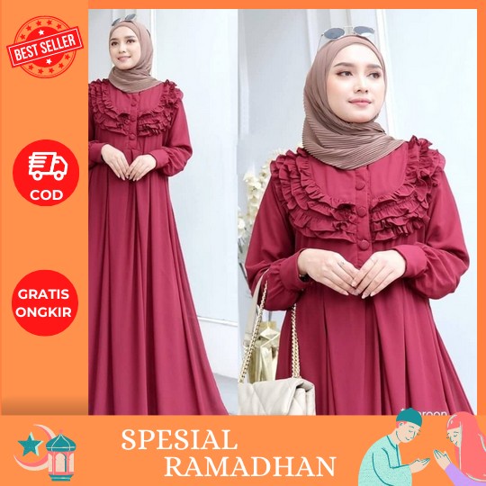 Baju Gamis Elegan Baju Muslim Allea Maxy Bj Moslem Mewah Dewasa Import Premium Wanita Perempuan Gsmi