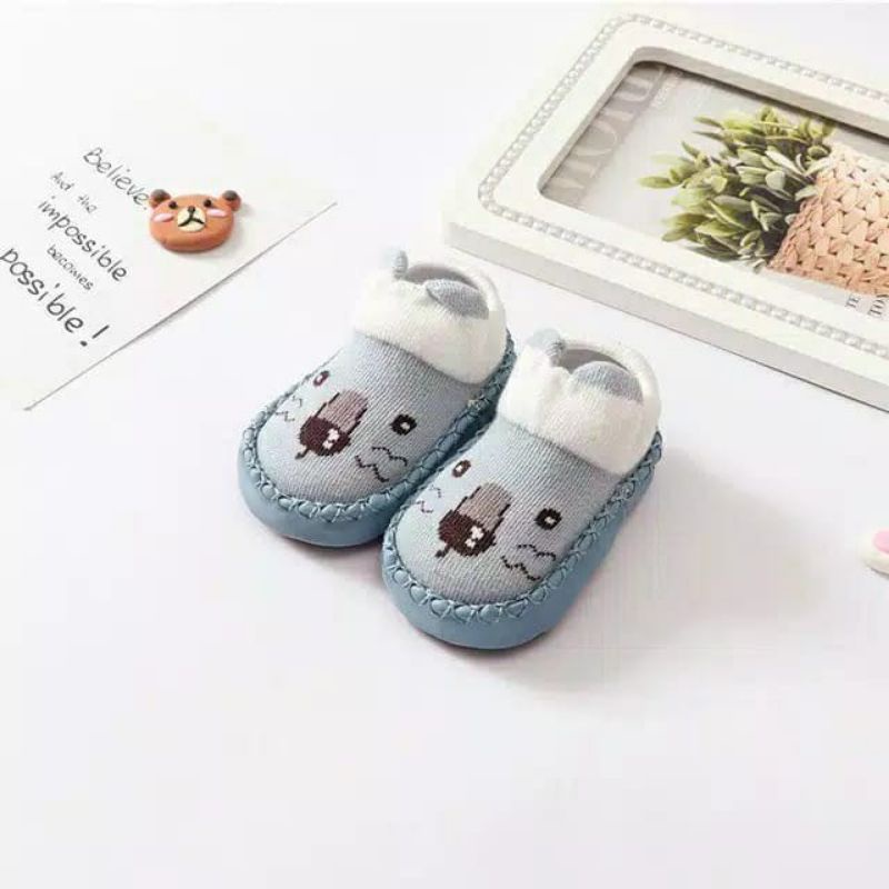 Anti Slip Bayi PATTERN MOCCASINS sepatu bayi prewalker kaos kaki