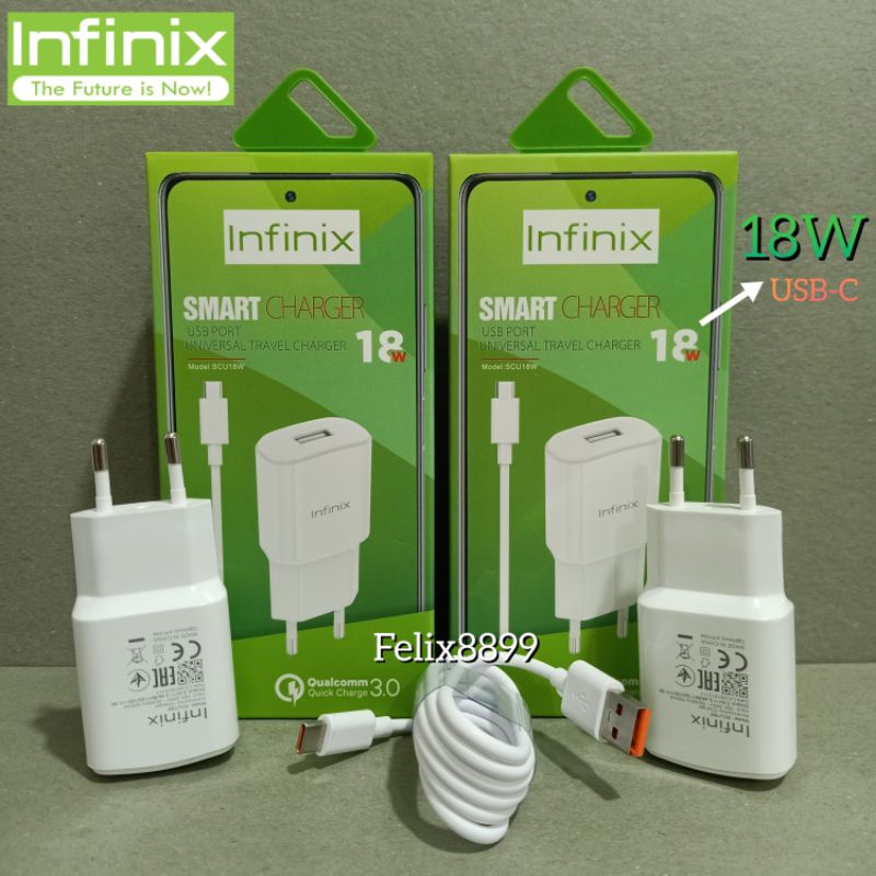 Charger infinix Hot 11 11s 11s NFC 12 12 Play NFC 12 Pro 20 20s 20 30 30i 5G play Original 18W Type C Fast Charging