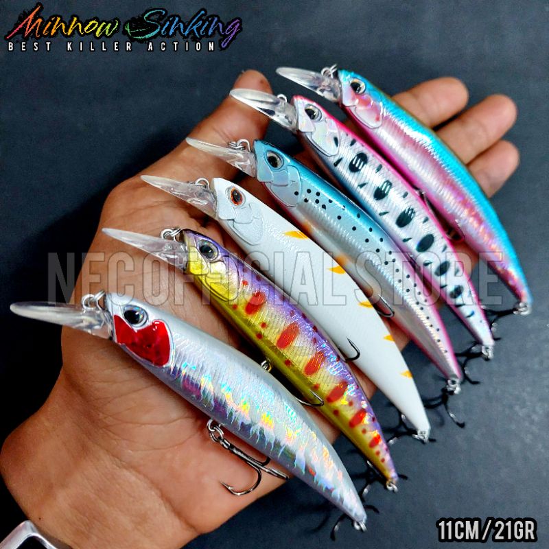 Lure Minnow Sinking 11 cm 21 gram Medium LONG CAST Best Killer Action