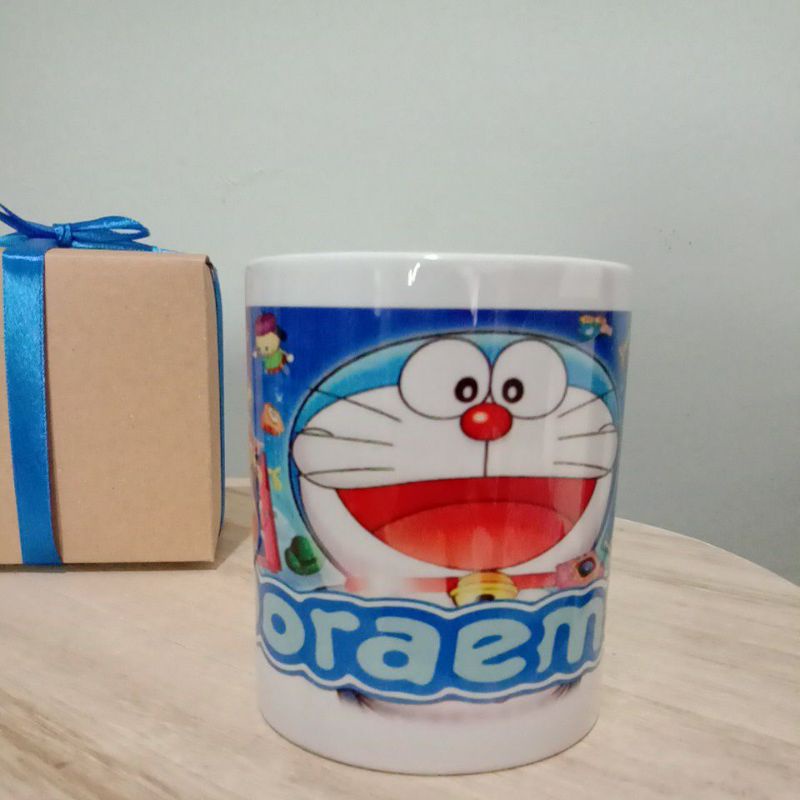 mug Doraemon/ Doraemon mug / mug import/mug Doraemon import/mug custom/include Kraft box pita
