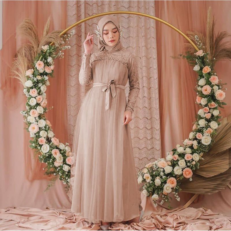 Tren Baju Muslim Maxi Mikayla Gamis Brukat Gamis Terbaru 2021 Gamis Modern Wanita Gamis Termurah Baj