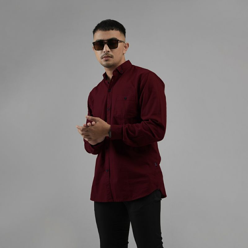 Kemeja Polos Pria / Kemeja Merah Pria / Kemeja Pria / Kemeja Polos / Kemeja Panjang Pria / Kemeja Fo