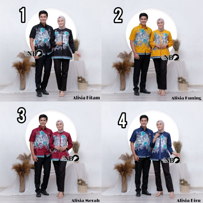 Batik cauple modern blouse batik kerja kerja wanita kekinian seragam kerja