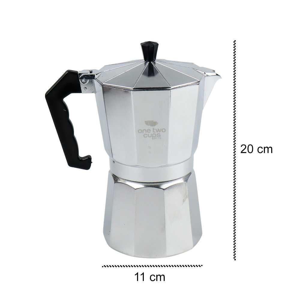 One Two Cups Coffee Maker Moka Teko Stovetop Filter 450ml 9Cup F112