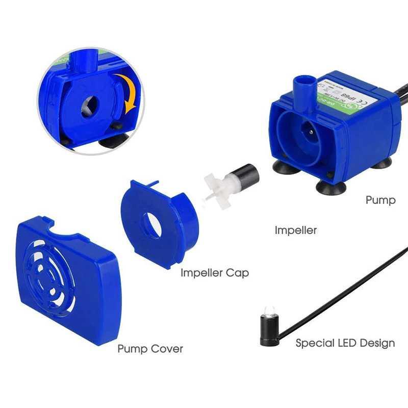 VOFORD Pompa Air Water Fountain Ultra Quiet Pump USB DR-DC160 Otomatis Pompa Air Kolam Renang Kolam Terpal Cuci Motor Otomatis Pompa Air Pompa Air Otomatis Filter Air Sumur Mesin Pompa Air Jet Pump Pompa Air Kolam Pompa Kolam Renang Anak Pompa Air