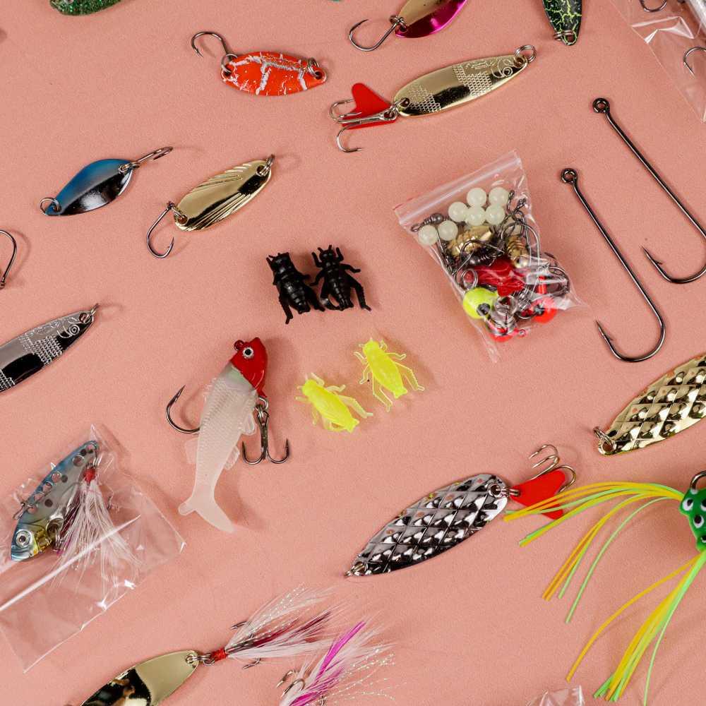 LIXADA Umpan Pancing Ikan Set Fishing Bait Kit 140PCS DWS250-E Umpan Casting Soft Frog Umpan Casting Gabus Toman Spiner Pancing Set Pancing Ikan Umpan Pancing Adunmancing Umpan Ikan Mas Apollo Pancing Casting Umpan Ikan Umpan Casting Toman Umpan Toman