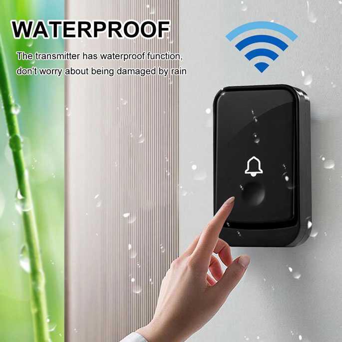 Bel Pintu Wireless 45 Tunes 2 Receiver 1 Transmitter - Q189-BB Bel Rumah Tanpa Kabel Pintu Rumah Bel Rumah Wireless Bell Rumah Lampu Sensor Gerak Otomatis Bel Pintu Slot Pintu Rumah Bell Rumah Tanpa Kabel Bel Rumah Wireless Waterproof Bel Pintu