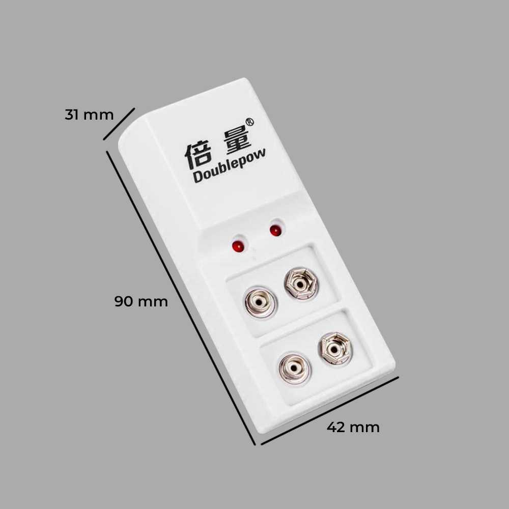 DOUBLEPOW Charger Baterai 2 slot for 9V with 1PCS 9V 280mAh DP-B09 Charger Baterai Tamiya Type C Baterai Aa Baterai Aaa Taffware Fast Charging Charger Baterai Charger Fast Charging Charger Baterai Aa Aa Aaa Charger Batre Batrai Aa Charger Batre Aa Batre