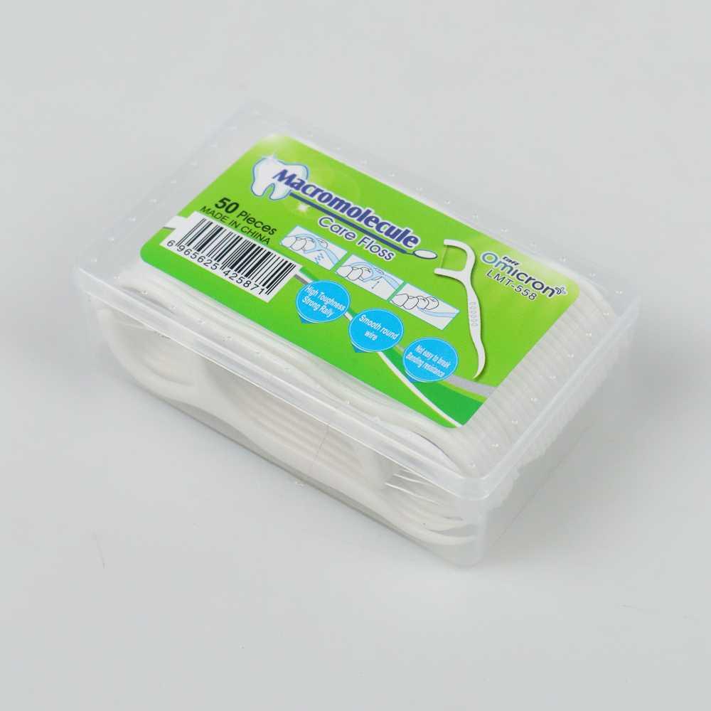 TaffOmicron Dental Floss Benang Gigi Toothpicks 50 PCS - LMT-558