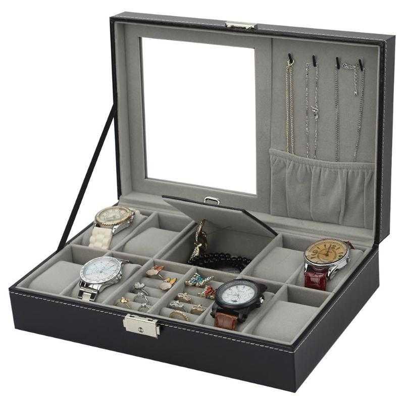 JOCESTYLE Kotak Jam Tangan Watch Box Kulit 8 + 2 Mixed Grids JO12 Kotak Perhiasan Emas Kotak Perhiasan Emas Tempat Perhiasan Seserahan Tempat Perhiasan Seserahan Box Perhiasan Seserahan Box Perhiasan Seserahan Kotak Gelang Perhiasan Kotak Gelang Perhiasan