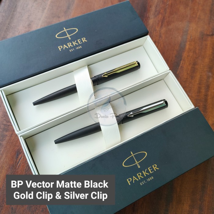 

Pen Parker Vector Original, Matte Black Gold Trim & Chrome Trim