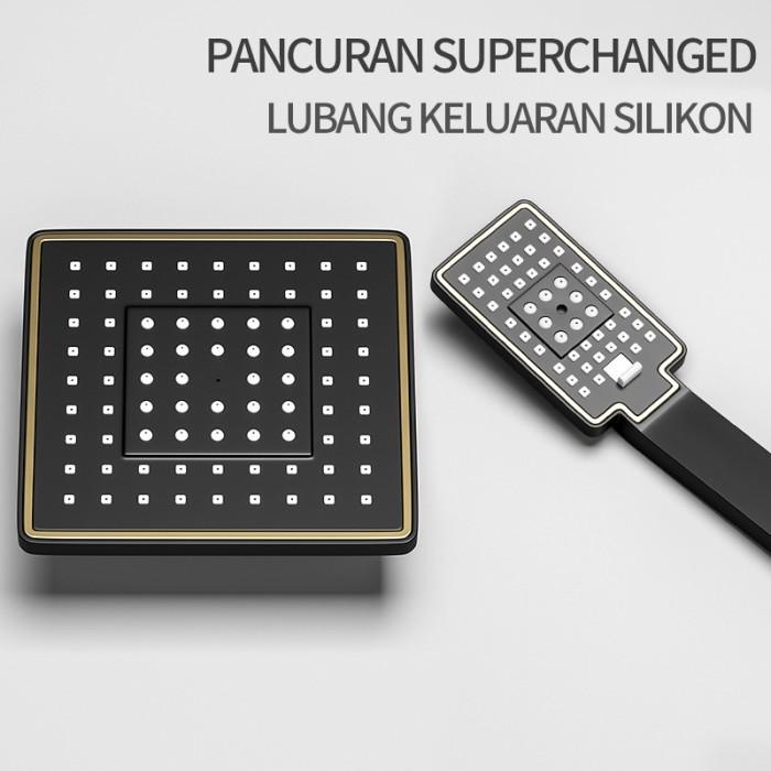 Shower Dengan Tombol Emas Hitam/Set Shower Lengkap Kamar Mandi Rumah